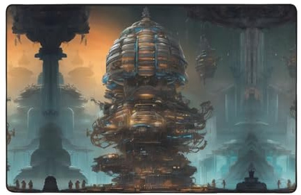 WZYWHJ Teppiche, Wohnzimmer-Fußmatten, Läufer, rutschfest, Kinderzimmermatte, Spielteppich, 152,4 x 99,1 cm, Nano-Mech Hive Prints