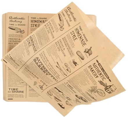 Burger Papier, 200Stück, 18×18cm Burger Tüten Deli Papierblätter Käsepapier, Wasserdicht und Öl Burger Tüten Sandwich Paper,Snacktaschen Taschen Öffnen Sich auf Zwei Seiten für Käse Pommes (Zeitung 1)