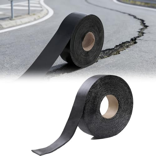 DFENG Asphalt-Rissband 15m x 5cm, Bitumen-Heißsiegelklebeband Wasserdicht & Langlebig | Einfach Anzuwenden für Asphalt, Zement, Einfahrten, Gehwegen, Parkplätzen & Dächer – Schwarz
