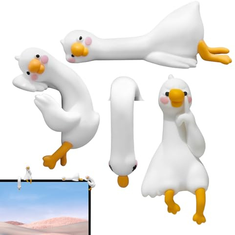 Protoence Computer Monitor Decor Figurines | Geese Holiday Party Decorations,Animals Figurines - for Home Living Room Bedroom Workplace Shelf Cabinet Holiday Party