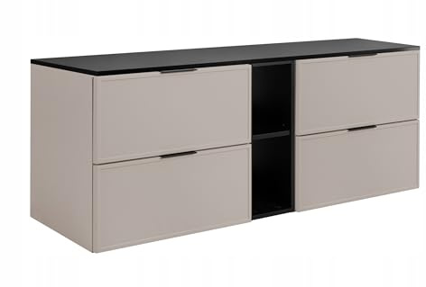 Rodan Moderne Möbel - Schrank Kaschmir, Grautöne - Möbelstück - Bastelregal – Bastelplatte 140,6 x 58,6 x 46 cm