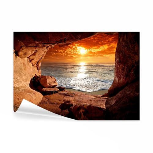 decomonkey Fototapete Meer Strand, 300x210 cm, Sonnenuntergang Landschaft | Vlies, Schlafzimmer, Wohnzimmer, Tapete, Fototapeten, Tapeten, Vliestapete, Wandtapete, moderne, Wand