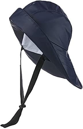tomBrook Südwester Regenhut Unisex - wasserdichte Regenmütze mit verstellbaren Kinnriemen und Innenfutter in Marineblau Größe XL