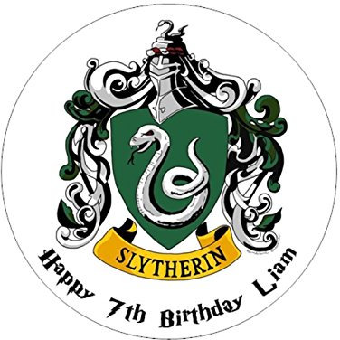 Harry Potter Slytherin Personalised Edible Birthday Cake Topper 8 Circle (Icing Sheet)
