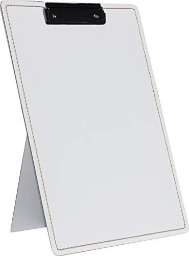 Klemmbrett A4 genäht aus PP mit Aufstellfunktion, farbig, SONDERPOSTEN (Weiß)