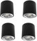 linovum 4 Stück CORI Aufbaulampen rund in schwarz gebürstet im Set - schwenkbarer Aufputz Spot geeignet für GU10 & LED Module