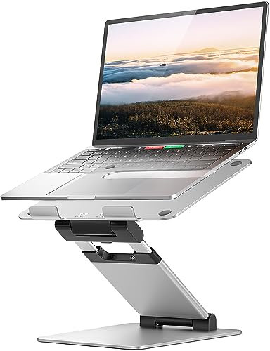 NULAXY Laptop Stand: Ergonomisch Notebook ständer Verstellbar Höhe von 2.1”zu 21 Unterstützt bis zu 44 Pfund kompatibel mit MacBook, alle Laptops Tablets 10-17 (Silber)