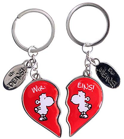 Sheepworld Schlüsselanhänger für zwei Wir eins | Anhänger-Set, zwei Anhänger mit Schlüsselring | Geschenk, für zwei, für Paare | 46178