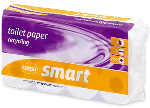 Toilettenpapier smart, 3-lagig, hochweiß, 64 Rollen á 250 Blatt