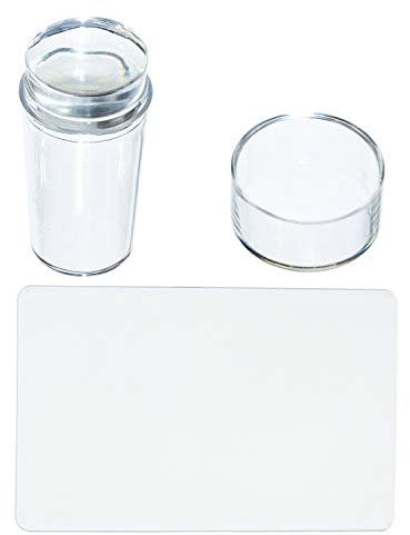 Cetornie One Piece Clear Silicone Jelly Stamper with Scraper Clear Nail Art Jelly Stamper Nail Art Stamping Stamper for Manicure Tools