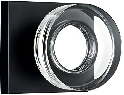 coolnews Glass Door Knobs for Bed Bathroom,Crystal Door Handles Privacy Function,Matte Black Finish