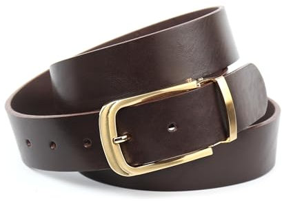 Anthoni Crown Herren Ledergürtel Gürtel, Dunkelbraun, 90