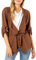 Sublevel Damen Blazer zum Binden Lässig Brown S