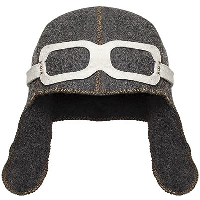 Pilot-Saunahut für Damen und Herren, Fliegerwolle, Banya-Hut für Herren, Filz, Saunamütze für Damen, finnisches Grau