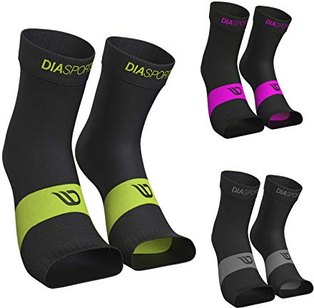 Fußbandage SANKLES für Damen und Herren (2 Paar) - Knöchelbandagen zur Stabilisierung von Sprunggelenk und Knöchel - Elastische Sprunggelenkbandage zur Unterstützung beim Sport (Schwarz/Grün, M)