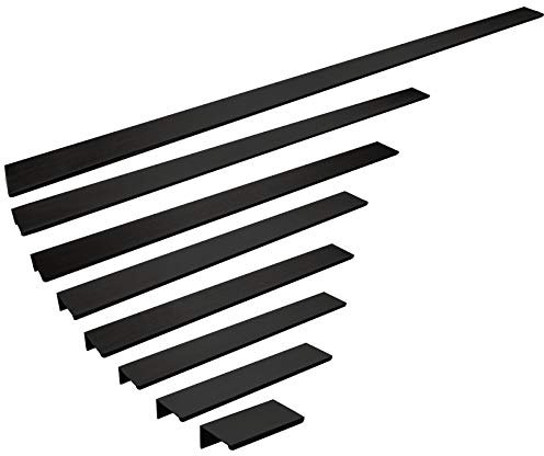 SOTECH 5 Stück Alu Möbelgriffe SEARL 680 mm schwarz eloxiert gebürstet Griff-Profilleisten Schubladengriffe Küchengriffe