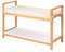 WENKO Schuhbank mit Sitzpolster Finja, Scandi Chic Schuhregal mit Sitzfläche, moderner Schuhschrank & Sitzbank aus hochwertigem, nachhaltigem Bambus kombiniert mit MDF, 90 x 55 x 34 cm, Weiß/Natur