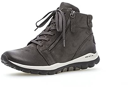 Rollingsoft Bootie, Nubuk Oil, Dark-Grey (Mel.) Schnürung u. Reißverschluss., Wechselfußbett 76.868.39, Größe 37