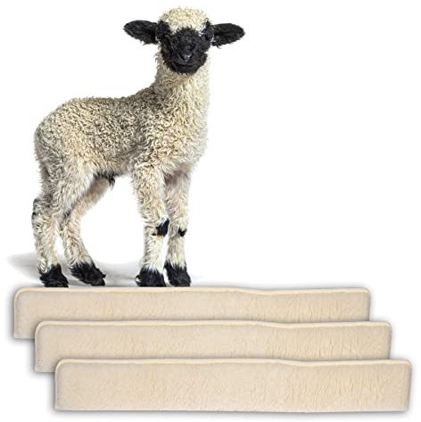 BigDean 3X Zugluftstopper für Türen 80cm - 100% Schurwolle - Beige - Türluftstopper Luftzugstopper Windstopper - Made in Germany
