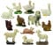 BTV 12 x Krippenfiguren Deko-Figuren Mini in 3 cm max. Größe, für Weihnachtskrippe für 4-9 cm Figuren, Ente, Katze, Hund, Schafe, Hase, Taube, Eichhörnchen, Hühner