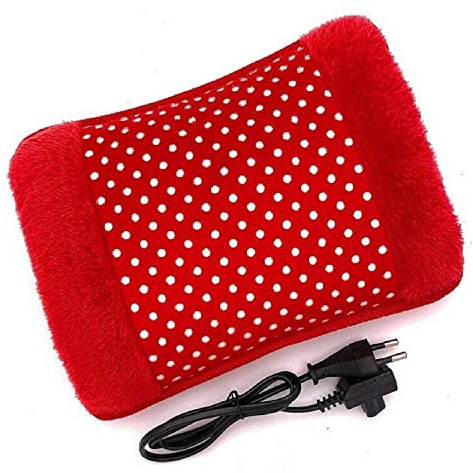 Decolores - Bolsa De Agua Caliente Eléctrica Recargable - Tamaño 18x25 cm - Duración 3 Horas - Apagado Automático - Alivio Dolores Musculares - Recargable en 10 minutos - Cojín Térmico - 600W - Rojo