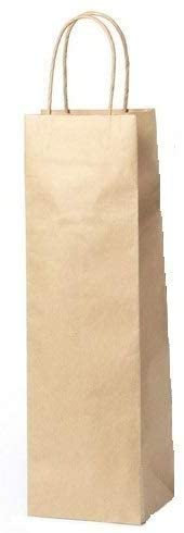 25 Bolsas para Botellas de Vino en Papel Kraft para Regalos, Bolsas para Botellas de Vino de Papel. Bodas, comuniones, bautizos Detalles. (25)