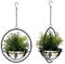 DanDiBo 2er Set Blumenampel Innen Metall Wand Hängepflanzen 53 cm 96087 M mit Topf Silber Pflanzenhänger Blumenhänger Topfhänger Blumen Blumentopfhänger Hängetopf