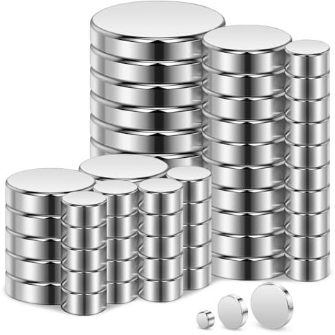 Wukong Mini Magnete 60 Stücke Neodym Magnete 3 Größen Runde Kühlschrankmagnete Kleine Magnets für Whiteboard, Magnettafel, Tafel, Pinnwand, Kühlschrank