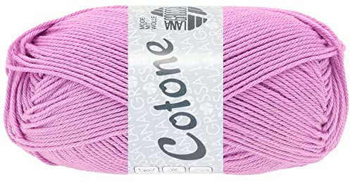 LANA GROSSA Cotone | Baumwollbasicgarn | Handstrickgarn aus 100% Baumwolle | 50g Wolle zum Stricken & Häkeln | 125m Garn FB 121