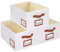 OUTBROS Foldable Storage Box, 15.7x11.8x7.9 inch Fabric Cubes Containers, Wardrobe Organiser with Handles, Suitable for Storing Clothes, Books, (white, Large, 3-Pack)