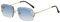 kachawoo Rahmenlose Rechteck Sonnenbrille Randlose Sonnenbrille mit gravierten Kanten Braun Blau Grau Sonnenschirme Unisex (gold with blue)