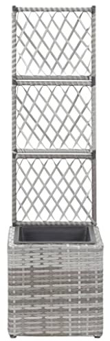 Annlera 30x30x107 cm Gris Jardiniere Treillis Jardin Treillis pour Plantes Grimpantes Jardiniere Exterieur Grande Taille Jardinière avec Treillis Plastique
