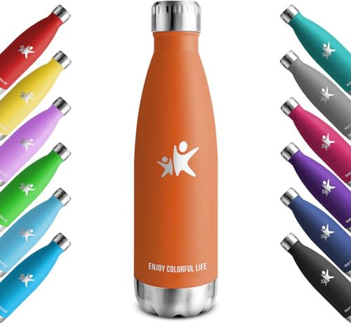 KollyKolla Gourde Isotherme 750ml, Gourde Inox, Isolation Double Paroi, Bouteille d'eau Reutilisable, sans BPA, Etanche, Bouteille Isotherme Acier Inoxydable, pour Enfant, Adulte, Sport, École, Bureau