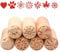 Sixfolo 7 Stück Holzstempel Holz Keramik Werkzeuge Stempel Runde Ton Stempel Naturholz Stempel mit Blume und Herz Mustern für Ton, Keramik,Teig Oder Gebäck,Scrapbooking…