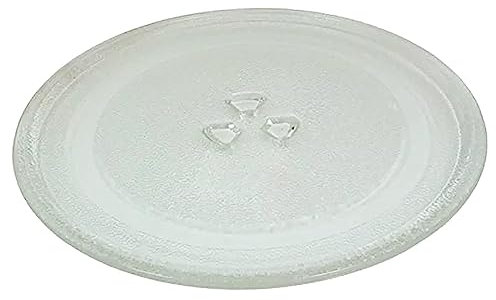 Mikrowellen-Glasplatte, klein, 24,5 cm, Mikrowellen-Glas-Drehteller, antihaftbeschichtet, Backblech mit Gestell, Weiß, Einheitsgröße
