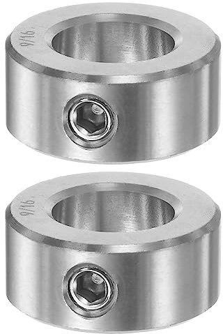 QUARKZMAN 2Stk Welle Kragen 9/16 Bohrung 304 Edelstahl Set Schraube Welle Kragen 1 AD 7/16 Breite für Rad Schubkarren Achsgetriebe Einheiten Maschine Werkzeug Industrie