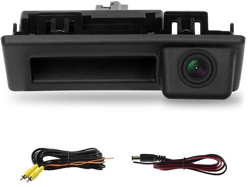 Hodozzy 170 Grad Rückfahrkamera für VW/Audi/Skoda, AHD&CVBS IP67 wasserdichte Nachtsicht Auto Kofferraumgriff Rückfahrkamera für Auto für Tiguan Touran Passat für Audi A3 A4L für Skoda Superb Octavia