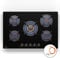 Klarstein Cocina Gas Butano 5 Quemadores 10400W, Fogones Gas Butano Portátil Camping para Gas, Placa de Gas Acero Inoxidable, Encimera para Cocinar en Exterior