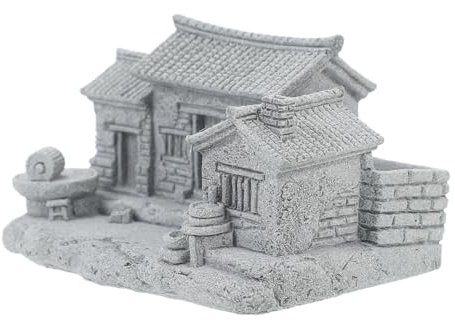 GARVALON Décoration De Maison Miniature Mini Maison Chinoise Mini Maison Ornement Décor De Jardin Architecture Antique Simulée