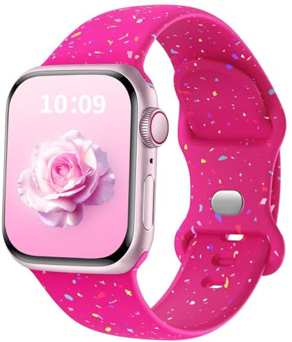 Cinturino Sport Compatibile con Cinturino Apple Watch 46mm 45mm 44mm 42mm 49mm Ultra 41mm 40mm 38mm Donne Uomini, Ecologico Morbido Silicone Cinturini per iWatch serie 10 9 SE 8 7 6 5 4 3 2 1