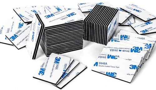 Feiyayi Double Sided Sticky Pads 3mm Thickness Heavy Duty Sticky Pads 40 Pcs Strong Mounting Pads Adhesive Foam Pads Number Plate Sticky Pads Waterproof Adhesive Tape Rectangle (Black)