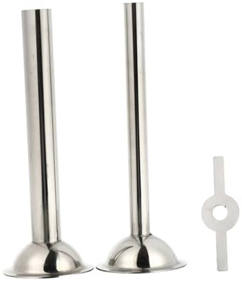 Amosfun Stainless Steel Sausage Funnel Set 12mm/19mm Meat Filling Accessories 420 Stainless Steel Includes 2 Sausage Nozzles Holder for Home Use Compatible 55mm Diameter Meat Grinders