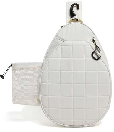 Lifup Tennisrucksack, Unisex Tennis Rucksack, Tennistasche Sporttasche Hält 2 Schläger für Tennisschläger Badmintonschläger Pickleball Paddel Squashschläger Weiß