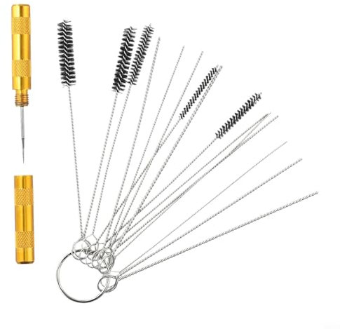 Auto-Windschutzscheiben-Düsenreinigung, Anpassung von Wasserflecken, 1 goldenes Nadelwerkzeug, 10 silberne Nadeln, 5 Silberbürsten