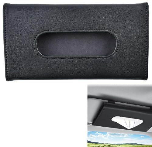 Porta Fazzoletti per Auto, Scatola Porta Fazzoletti per Auto, Appesa Scatola per Fazzoletti Auto, Auto Porta Fazzoletti, Scatola per Fazzoletti per Visiera Auto, Porta Fazzoletti Auto, Nero