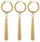 Aroncent Herren Zorro Ohrringe Set: 3 PCS Gold Ringförmige Edelstahl Clip On Ohrstecker Set ohne Ohrloch Anime Cosplay