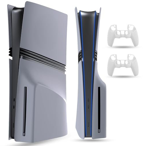 PEYANZ Frontplatte für PS5 Pro (Disc Edition), Abdeckplatte, ABS-Schale, matte Haut, mit extra 2 Controller-Silikonabdeckungen