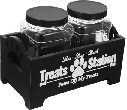 Mipcase 1satz Holz-dog Treat Jar Set Luftdichte Aufbewahrung Für Hundesnacks Stilvoller Organizer Für Haustierfutter Praktische Und Dekorative Lösung Für Zuhause Aus Massivem Holz