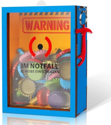 Anruzon Lustige Flaschenöffner Notfallbox mit Hammer – Geburtstagsgeschenk - Geldgeschenke - Getränkeöffner, Bieröffner, Bierflaschenöffner - Geschenke für Männer, Freund, Partner