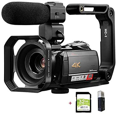 Video Camera, Video Camera 4K Professional For Vlog Recording Live Streaming, AC5 12X Optical Zoom Full HD Blogger Camcorder Vlog Cameras